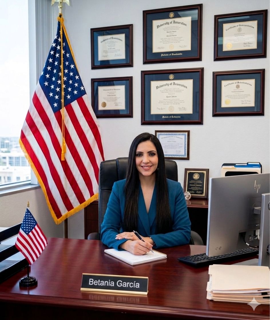 Betania García, fundadora de MGC Elite Corp, en su oficina en Miami, FL